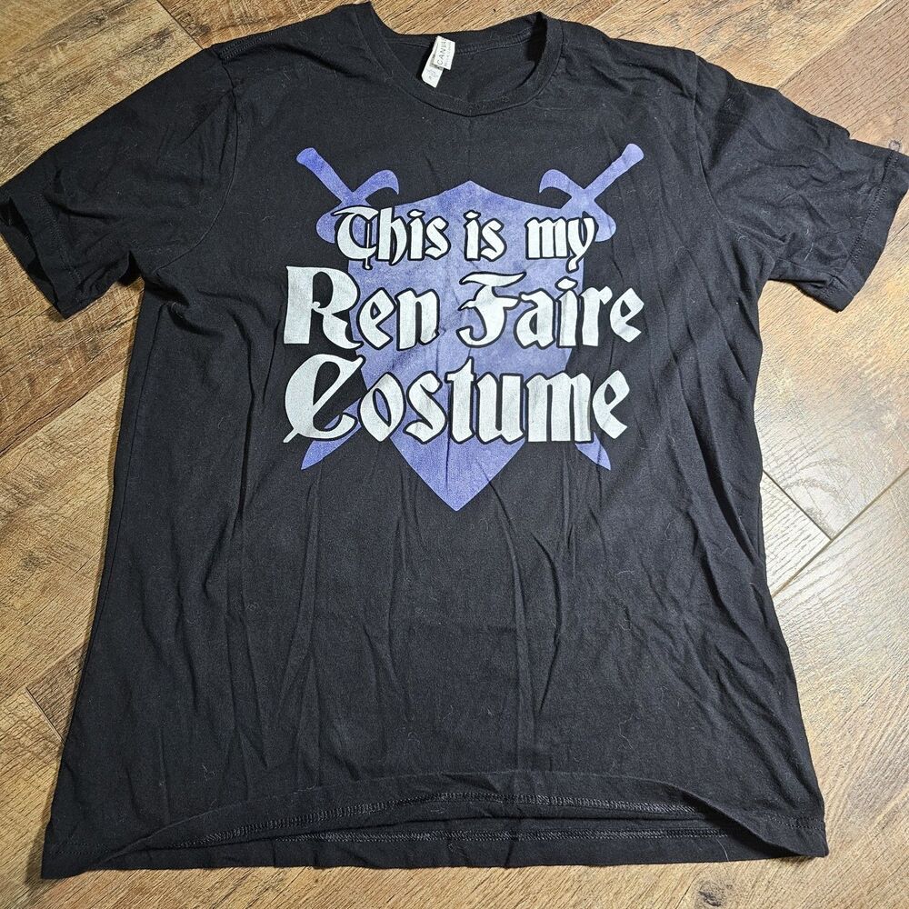 Ren Faire Costume T Shirt Mens XL Black Renaissance Festival Graphic Tee